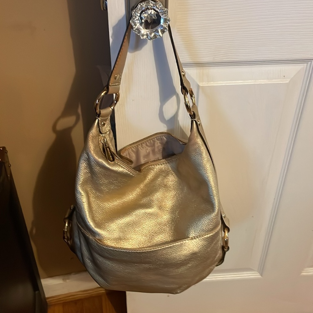 Michael Kors Fulton Metallic Gold Hobo Bag - Picture 2 of 12